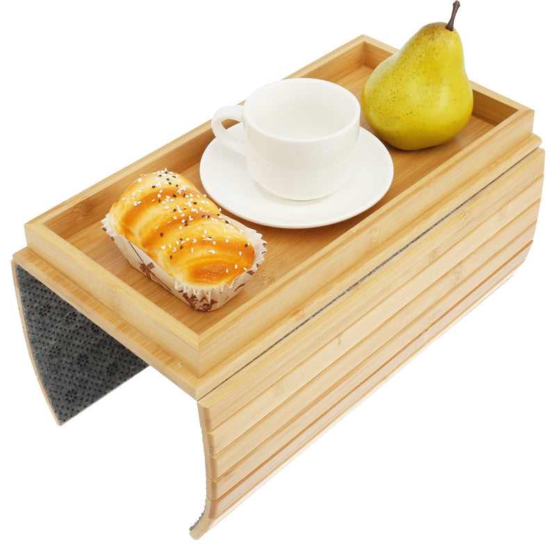 **Bamboo Bliss – 3-in-1 Multifunctional Sofa Cup Holder & Tray**